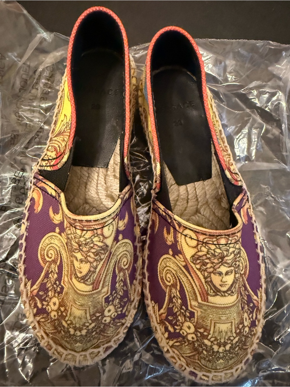 Versace Kids' Printed Canvas Espadrille Size 29 EU